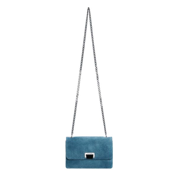 faded blue handbag