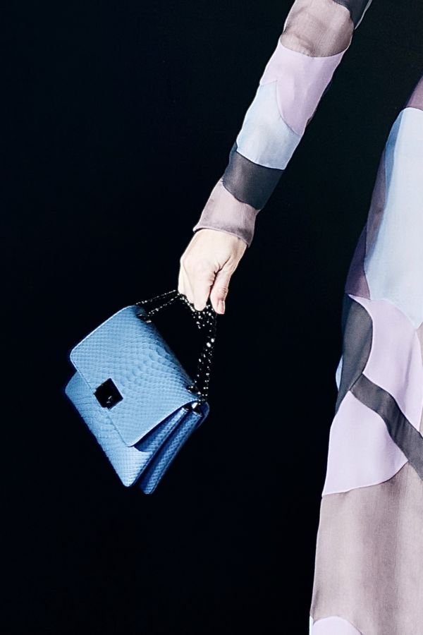 Blue handbag in Haute couture show